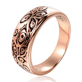 IFUAQZ Men's Stainless Steel Eye of God Ring Band All Seeing Black Silver Vintage Jewelry Rose Gold Size 9