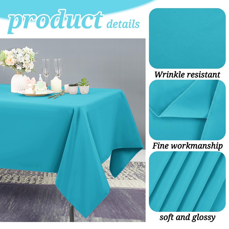 6 Pack Teal Tablecloth 60 x102 inch Polyester Table Cloth