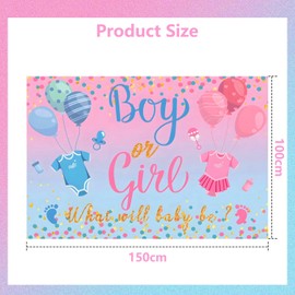 WODJR Gender Reveal Backdrop Gender Reveal Party Decorations Baby Shower Backdrop Boy or Girl Backdrop Blue Pink What Will Baby Be Backdrop Gender Reveal Banner for Boy or Girl Baby Shower Party Decor