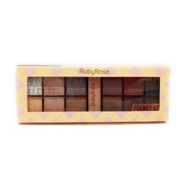 Sombras de Ojos 12 colores rosas y dorados más 1 primer en barra