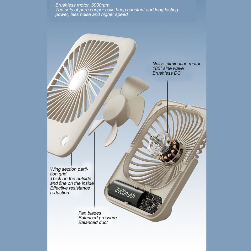 Desk Fan 3 Speed Adjustable Low Noise Powerful Portable Small