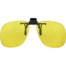 Medipaq® Pair of Flip Up Clip On Night Driving Lenses - Fit On Any Pair Of Glasses / Spectacles - Drive More Safely In The Dark - Reduce Glare In Darkness