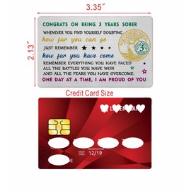 3 Year Sobriety Card for Women Men- 3 3rd Three Year Sober Anniversary Birthday Gifts Keepsake