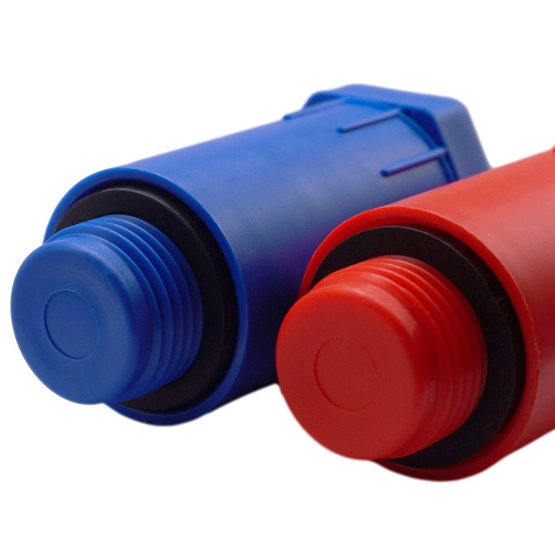 SKIR'CO (2 pcs) Construction Plugs 1/2", Red and Blue Plastic