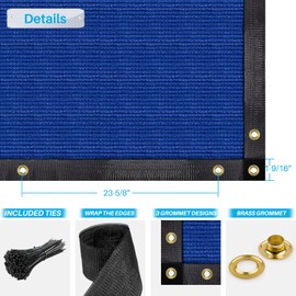 Patio Paradise 4' x 25' Blue Privacy Fence Screen Heavy Duty Fence Cover with Grommets, Mesh Shade Fencing Chain Link Temporary Fence Panels for Outdoor Balcony Deck Patio Backyard