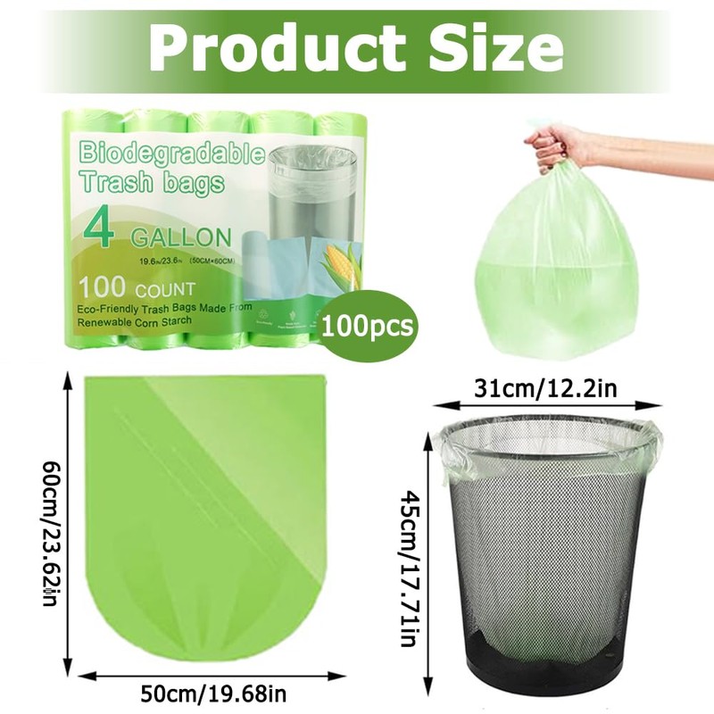 Food Waste Bags, Compostable Biodegradable Food Waste Bags, Biodegradable Trash