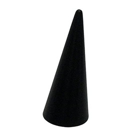 Solid Acrylic perspex cone finger ring jewellery display stand holder showcase (Black)