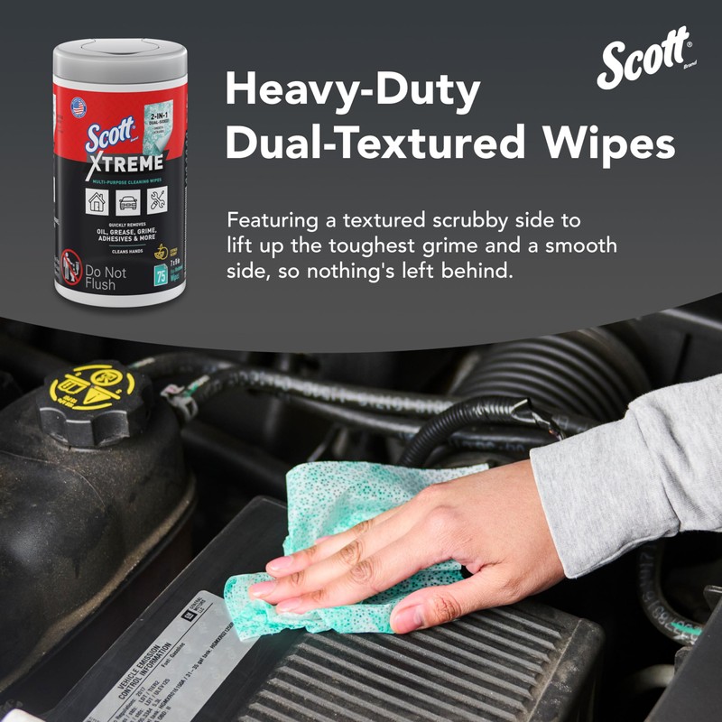 Scott® Xtreme Multi-Purpose Cleaning Wipes (54591), Heavy Duty Textured Extreme