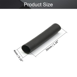 Othmro 500 Pieces PE Plastic Industrial Heat Shrink Tubing, 0.3m Length, 0.4cm Inner Diameter, 2:1 Electrical Heat Shrink Tubing, Insulation Protection, Heat Shrink Tubing for Cable Tying Black