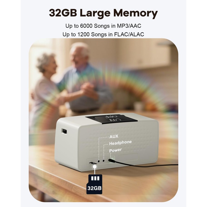 One-Touch Simple Music Player for Seniors | 32GB TF Card