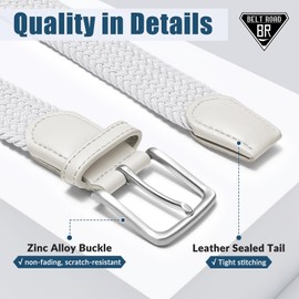 BELTROAD Elastic Braided Belt Men - Multicolored Woven Belt for Golf Work Casual, Stretch Comfort for Jeans Pant Shorts