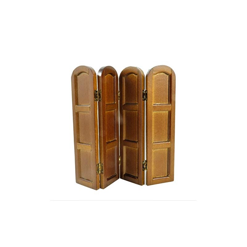 Melody Jane Dollhouse Walnut 4 Foldable Panel Bandage Display Room