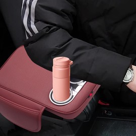 Car Center Console Cover | Car Organizer Middle Console Cover,Storage Box Cushion Center Console Organizer, Leather Pad Cup Holder, Car Interior Accessories