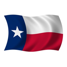 Texas State Waving Wavy Flag TX Texan Vinyl Car Bumper Sticker 12" x 7.2"