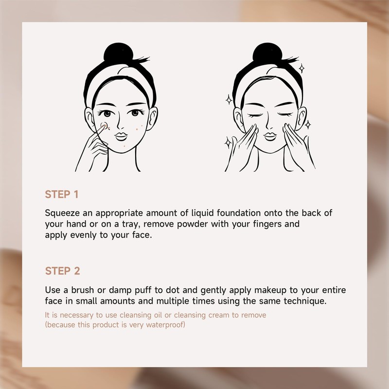 Liquid Foundation Makeup Medium Coverage, Lightweight Flawless Finish Foundation, Improves