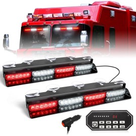Emergency Dash Strobe Lights Purple White Security Light 48 LED Safety Flashing Warning Hazard Interior Windshield Light BarLight Color: Red/white, Rated Power: 48, Beam Angle: Spot