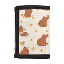 INSTANTARTS Cartoon Capybara Wallet for Teen Girls Boys Slim Thin Design Wallets Credit Card Pouch Travel Accessories Coin Purses