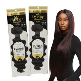 Sensationnel Empire bundles- deep 10a tangle shed free human hair for weaving and sew in styles - 2 pack (28 inch, NATURAL/BLACK)