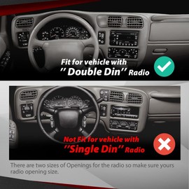 CROSSDESIGN Cluster Dash Radio Bezel Light Tan Double Din C8 Compatible with Chevy Blazer S10 GMC Jimmy Sonoma 1998-2004 Grey