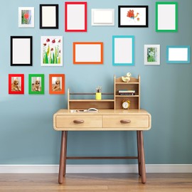 6x8 inch Stick-On Collage Picture Frames Set of 6,Photo Frame Collage for Wall Decor,No Nails Needed,Wall Mounting Display for Photos,Gallery Decor for Home Office Living Room Exhibition Wedding