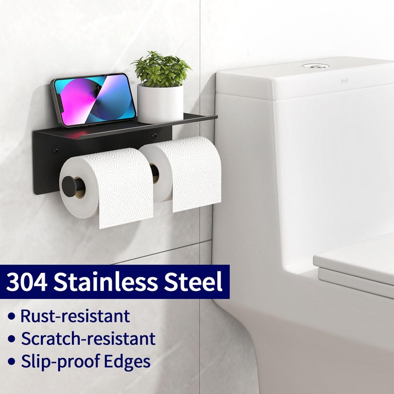 YUMORE Toilet Paper Holder, 304 Stainless Steel Bathroom Double Roll