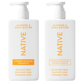 Native Shampoo y Acondicionador Contienen Ingredientes Derivados Naturalmente | Todo Tipo de Cabello Color y Tratamiento, Fino A Secado Dañado, Sin Sulfatos y Tintes - Almendra y Manteca de Karité, 16