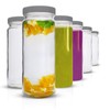 Glass Water Bottles Set - 6 Pack Wide Mouth with