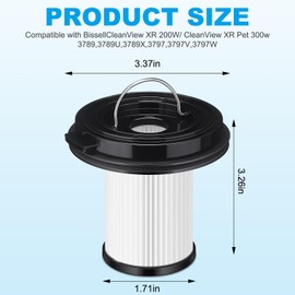 Baquler 8 Pack Replacement Filter Compatible with Cleanview Pet Xr 200w 300w/ Powerlifter Turbo Cordless Stick Vacuum Cleaner 3789, 3789u, 3789x, 3797, 3797v, 3797w, Replace Part#1638010