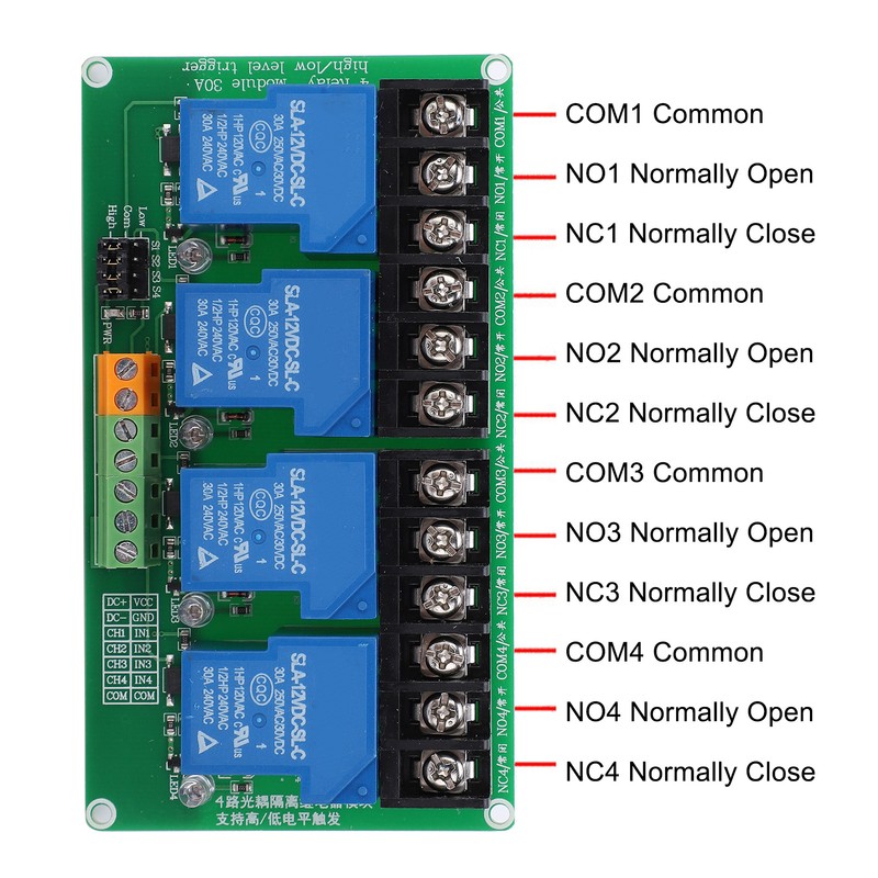 Relay Module 4 Channel Circuit Automatic Control High Low Level