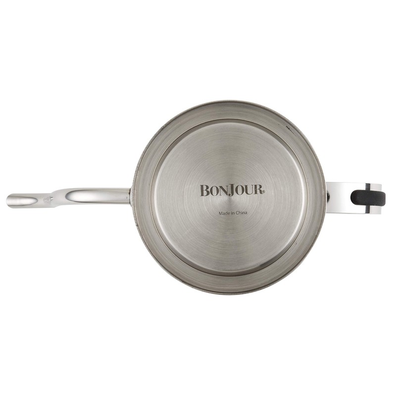 BonJour Stainless Steel Pour Over Teapot with Black Handle, 23-Ounce