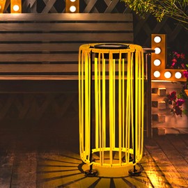 Solar Powered Floor Lamp Outdoor, Waterproof Rattan Solar Lantern Lights for Patio Outside Solar Table Lights for Yard, Garden, Lawn, Porch, Pathway Decorations