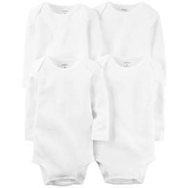 Carter's Baby Boys 4-Pack Long-Sleeve Original Bodysuits (White, 9 Months)