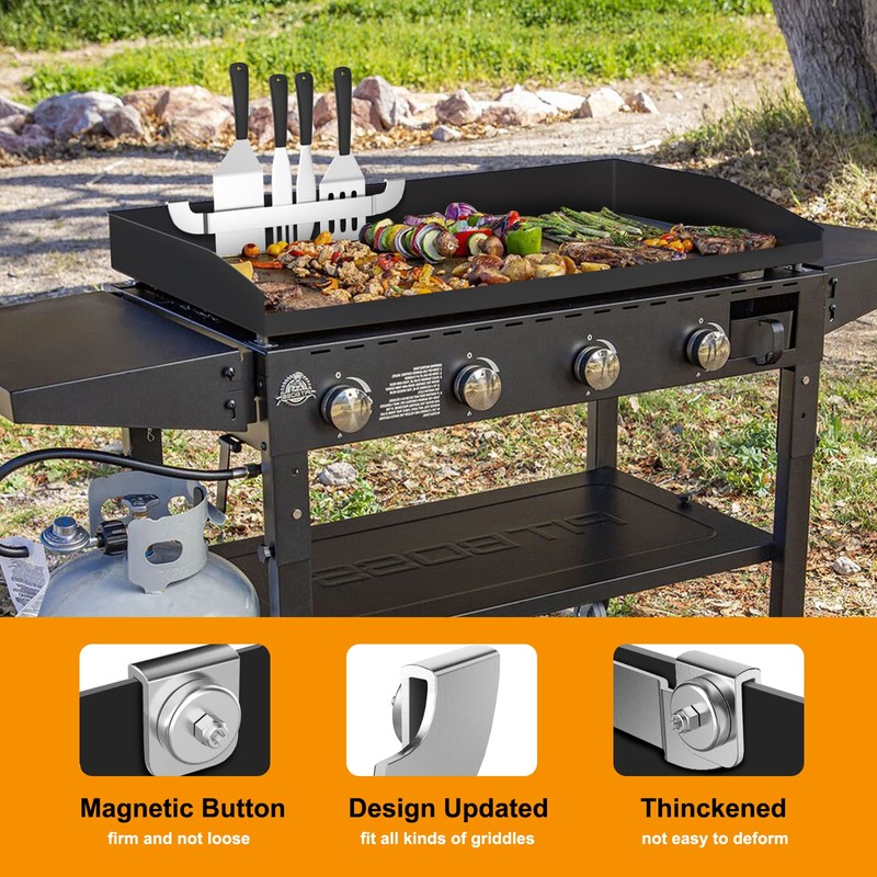 10 Inch Griddle Spatula Holder Magnetic Design, Stainless Steel Grill