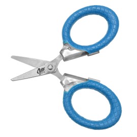 Cuda 3-Inch Titanium-Bonded Micro Fishing Scissors for Mono, Fluorocarbon & Braided Line with Dual Serrated Edges (18826), Blue