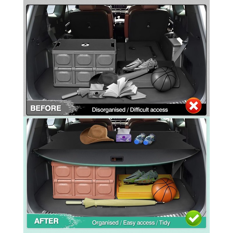 Powerty Cargo Cover for 2020-2025 2026 Kia Telluride Accessories Trunk