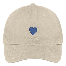 Trendy Apparel Shop Blue Heart Embroidered Cap Premium Cotton Dad Hat - Stone