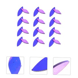 CORHAD 35pcs Iridescent Glass Petal Tiles Leaf-Shaped DIY Craft Supplies for Home Decor and Art Projects and Elegant Glass Pieces for Creative Use