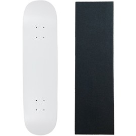 Moose Skateboard Deck Blank Dipped White 8.25" Black Grip