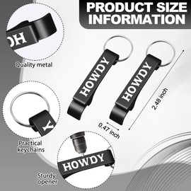 Junkin Western Cowboy Party Favors Bottle Opener Keychain Bulk Metal Beer Can Beverage Opener Keychains for Bar Birthday Wedding Wild West Theme Party Decorations Gift Souvenirs(Black,30 Pcs)