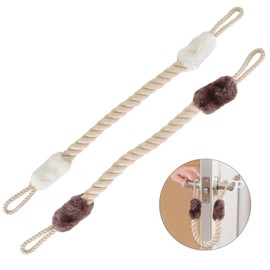 Pack of 2 Door Stoppers Latch Door Cords Pinch Protection Cotton Window Stopper for Pets 60 cm / 11.6 Inch Door Clamp Protection Cord Door Cords Children Safety Finger Protection White & Brown
