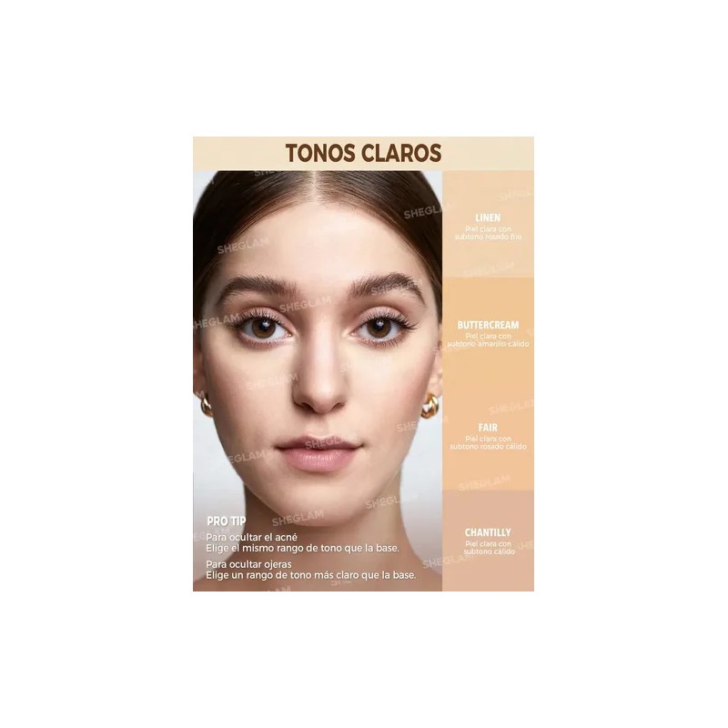 Sheglam Maquillaje corrector Sheglam Perfect Skin de alta cobertura Tom