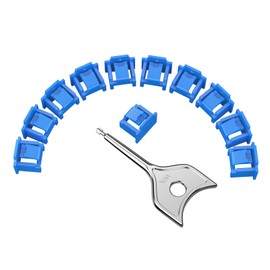 12Pcs RJ45 Port Lock with 1 Keys, Locking RJ45 Port/Dust Blocker,RJ45 Dust Cover Cap Female Port Plugs Protector,Compatible RJ45 Port Devices (Blue)