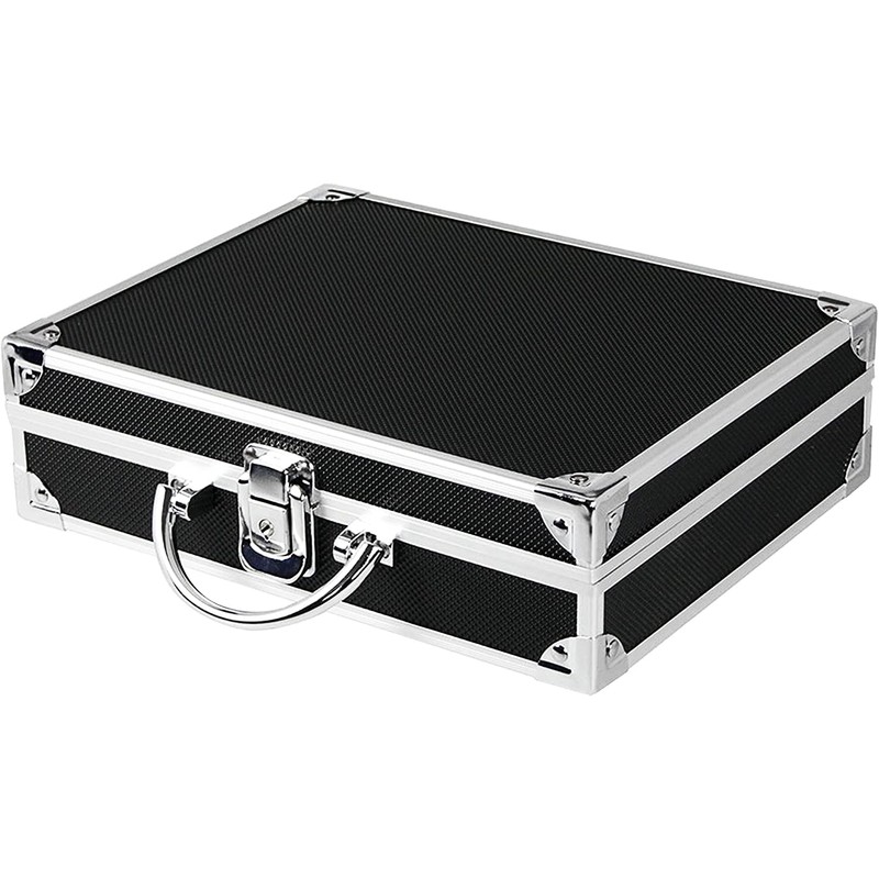 SAFE 9816 Aluminium Coin Case, Black, Includes 6 Royal Blue