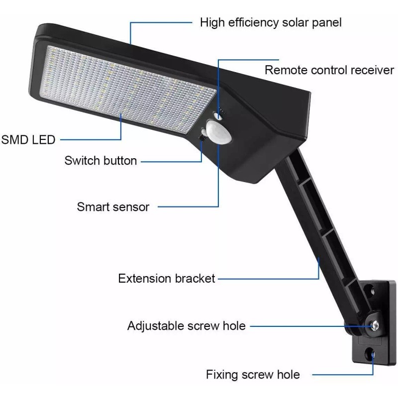 Auzev 2 PACK Luces Solares, Luz de Pared 56 Led