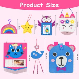 Vicloon First Sewing Kit for Kids, 7-Piece Cute Childrens Sewing Kits, Fun Sewing DIY Kits, Introduction to Sewing Kit for Kids Age 5-12 Learn to Sew Arts and Crafts