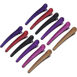 Pinzas de Pato para Mujer 12 Piezas Acrílicas, Diseño Simple Set Ligero, Apertura Fácil y Firme, sin Marcas ni Dobleces, para Maquillaje y Peinado Color Aleatorio