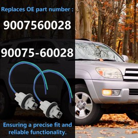 90075-60028 Turn Signal Light Bulb Holder Socket Wiring Harness Adapter Replacement for Toyota Highlander, Prius, Tacoma, 2 Pairs, Replaces 9007560028 90075-60028