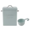 Metal Laundry Room Container with Dual Side Handles with Spoon