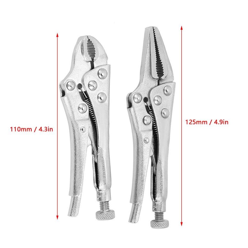 Lock Pliers Set of 2 Straight Vice Plier Mouth