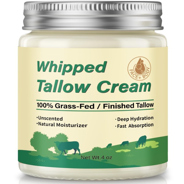 Letscarey Beef Tallow for Skin, Organic Grass Fed Whipped Beef